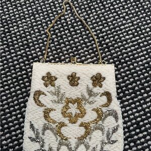 La Regale Gold and Silver Beaded Clutch